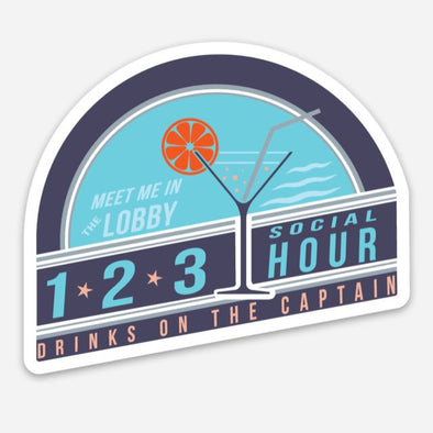 1-2-3 Social Hour Sticker